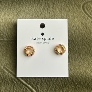 Kate Spade rainbow gem Gold Stud Earrings